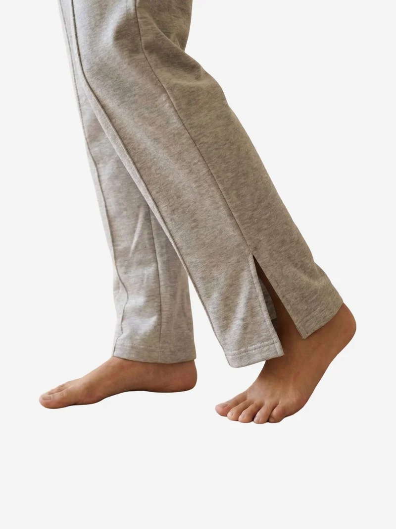 My Fashion Light Grey MY FASHION High-Waist Wide-Leg Knit Joggers for Women | Best Price UAE