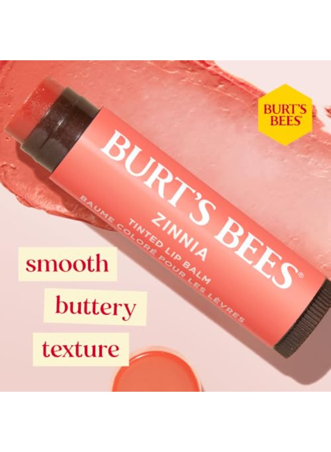 Burt's Bees Burts Bees 100 Natural Origin Tinted Lip Balm Zinnia with Shea Butter Botanical Waxes 1 Tube - Image 4