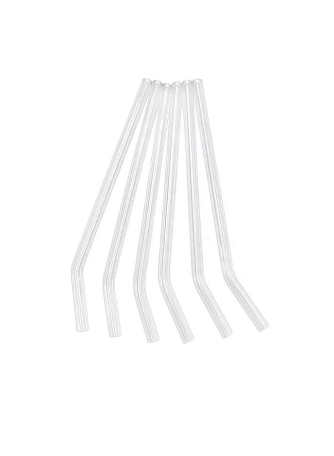 Liying Reusable Glass Straws Set, Clear Glass Drinking Straws, 20cm x 1cm Set of 6 Straight with 1 Cleaning Brushes, Perfect for Smoothies, Milkshakes, Juice, Tea - Image 4