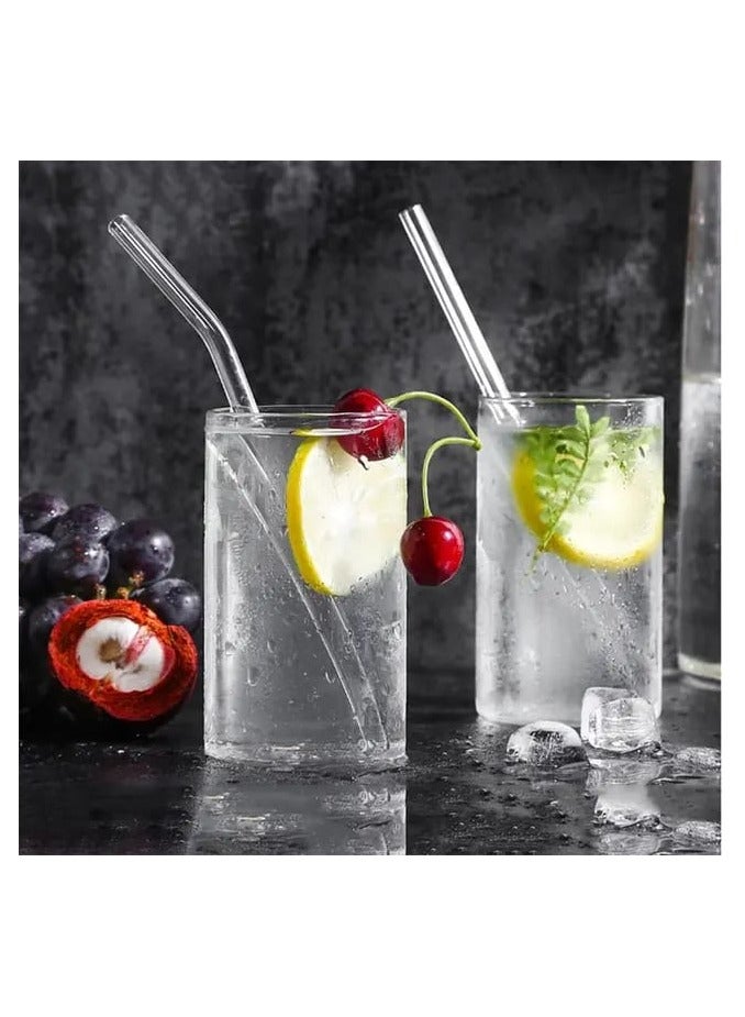 Liying Reusable Glass Straws Set, Clear Glass Drinking Straws, 20cm x 1cm Set of 6 Straight with 1 Cleaning Brushes, Perfect for Smoothies, Milkshakes, Juice, Tea - Image 5
