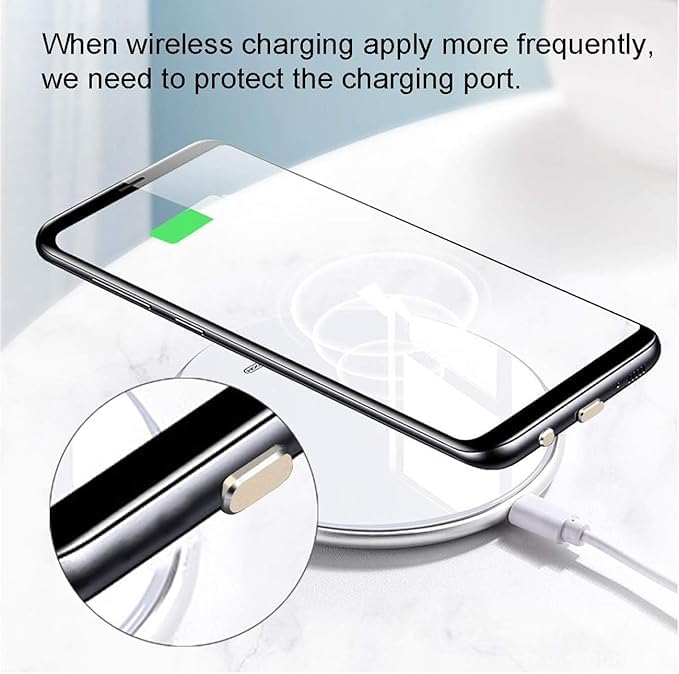 Enclave USB C Dust Plug, Type C Anti Dust Plug Cover Charging Port Protector Cap with Cleaning Brush for All USB C Devices.(Pack of 2) (Gold) - Image 4