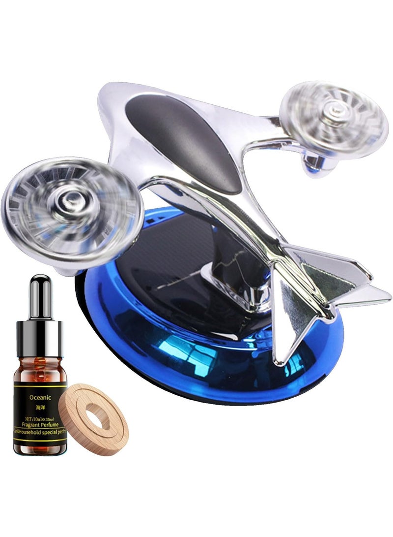 معطر جو على شكل مروحية سيارة - جهاز تنقية دوار يعمل بالطاقة الشمسية، رائحة تدوم طويلاً للسيارة والمنزل والمكتب - Image 1