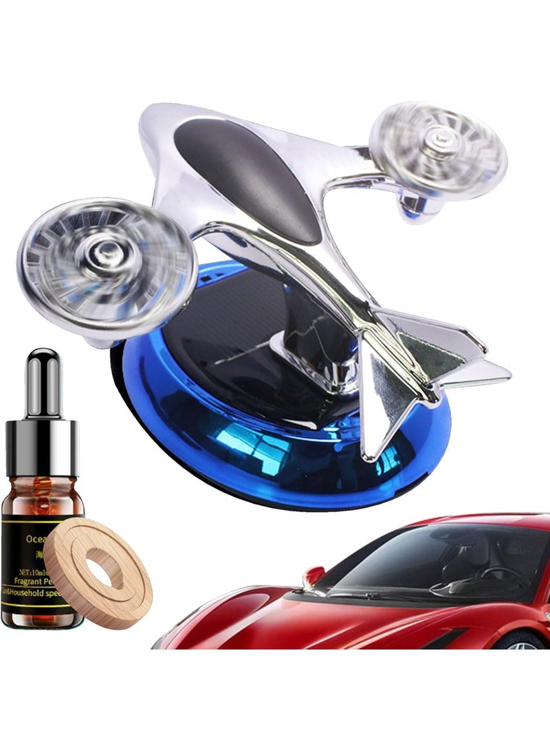 معطر جو على شكل مروحية سيارة - جهاز تنقية دوار يعمل بالطاقة الشمسية، رائحة تدوم طويلاً للسيارة والمنزل والمكتب - Image 2