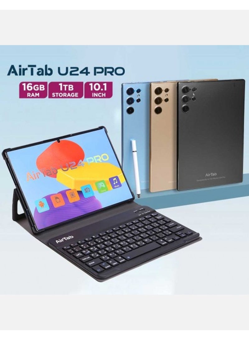 AirTab U24 Pro Smart Tablet 10.1-FHD Inch Display 16GB RAM 1TB ROM – With Arabic Keyboard - Image 2