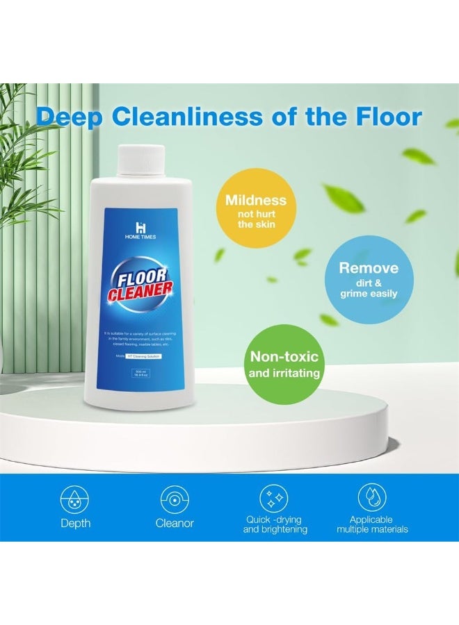 Home Times سائل مركز لتنظيف الأرضيات بالمكنسة الروبوتية، 500 مل متوافق مع روبوروك، تينكو، آي فلور، وغيرها - مناسب للأرضيات الخشبية والسطوح المتعددة - غير سام، بدون بقايا - Image 4