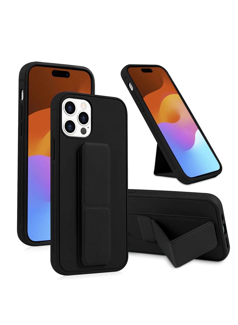 Techie Magnetic Car Mount Kickstand Holder Premium Silicone Anti-slip Hand Strap Grip Cover Case For Apple iphone 15 Pro Max  - Image 1