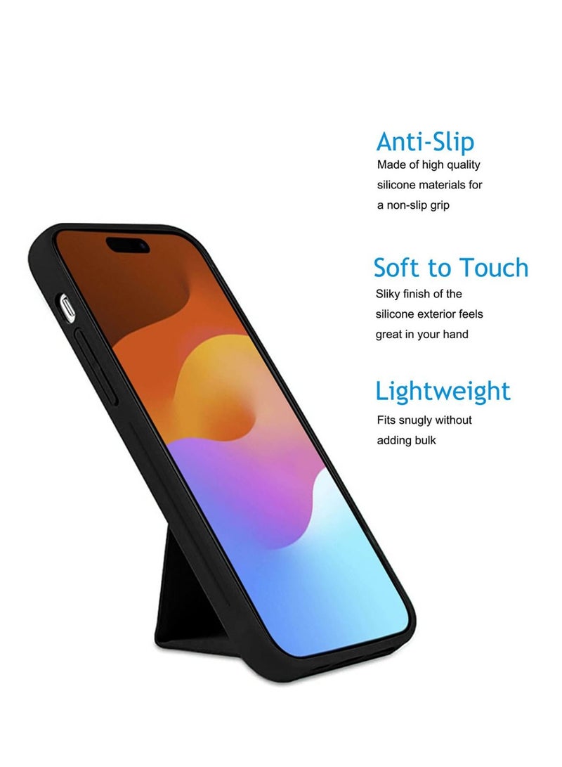 Techie Magnetic Car Mount Kickstand Holder Premium Silicone Anti-slip Hand Strap Grip Cover Case For Apple iphone 15 Pro Max  - Image 4