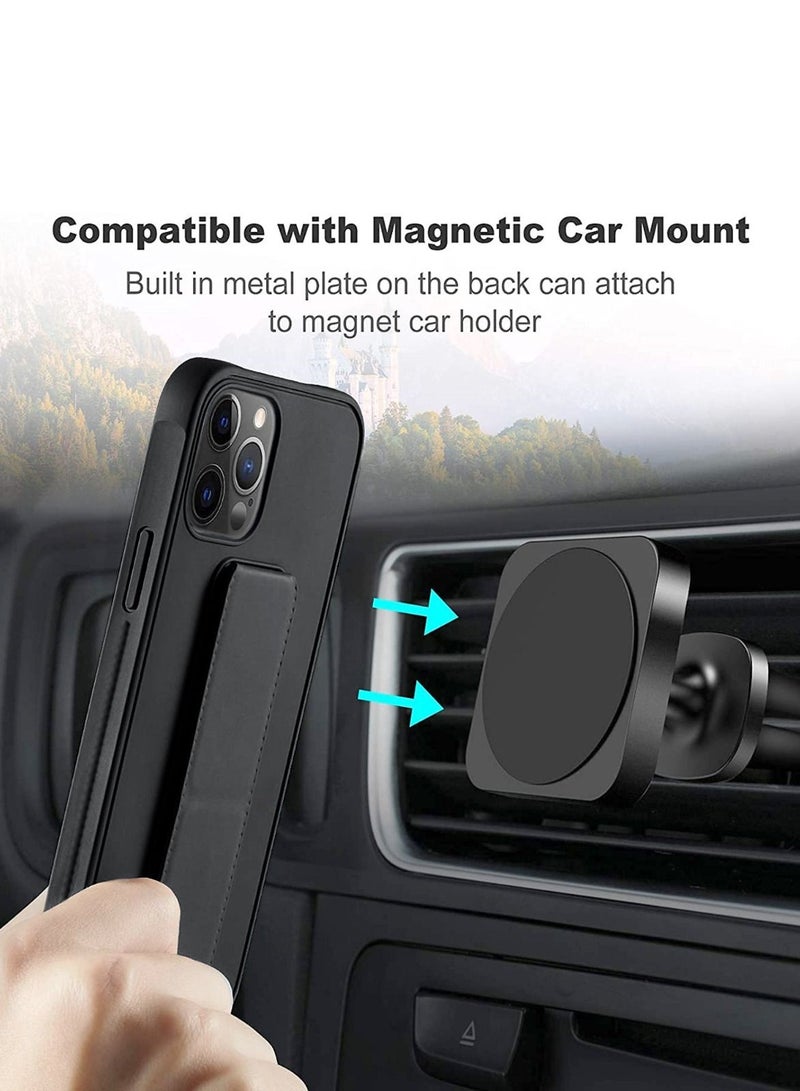 Techie Magnetic Car Mount Kickstand Holder Premium Silicone Anti-slip Hand Strap Grip Cover Case For Apple iphone 15 Pro Max  - Image 3