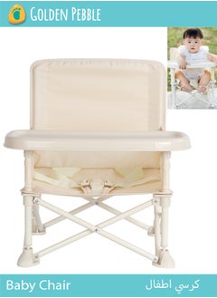bbet Baby Chair ,Foldable Baby Chair for Eating, Portable Baby Food Chair with Straps, Compact Booster Seat with Tray, Easy Go Safety Lightweight Booster Seat for Kid infant,  Baby Feeding Chair for Travel Camping  - Image 1