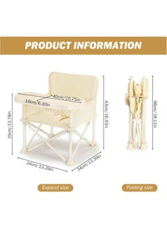 bbet Baby Chair ,Foldable Baby Chair for Eating, Portable Baby Food Chair with Straps, Compact Booster Seat with Tray, Easy Go Safety Lightweight Booster Seat for Kid infant,  Baby Feeding Chair for Travel Camping  - Image 5