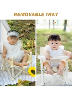 bbet Baby Chair ,Foldable Baby Chair for Eating, Portable Baby Food Chair with Straps, Compact Booster Seat with Tray, Easy Go Safety Lightweight Booster Seat for Kid infant,  Baby Feeding Chair for Travel Camping  - Image 2