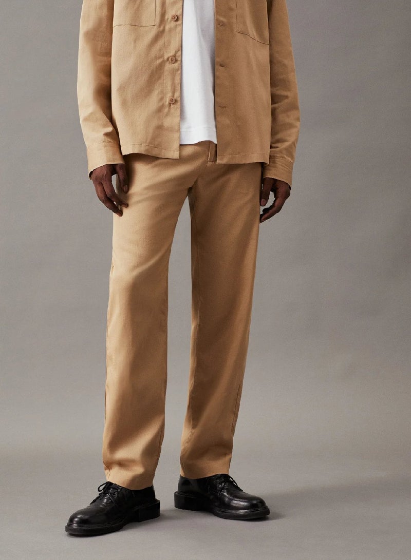 CALVIN KLEIN Relaxed Piece Dyed Trousers - Image 1