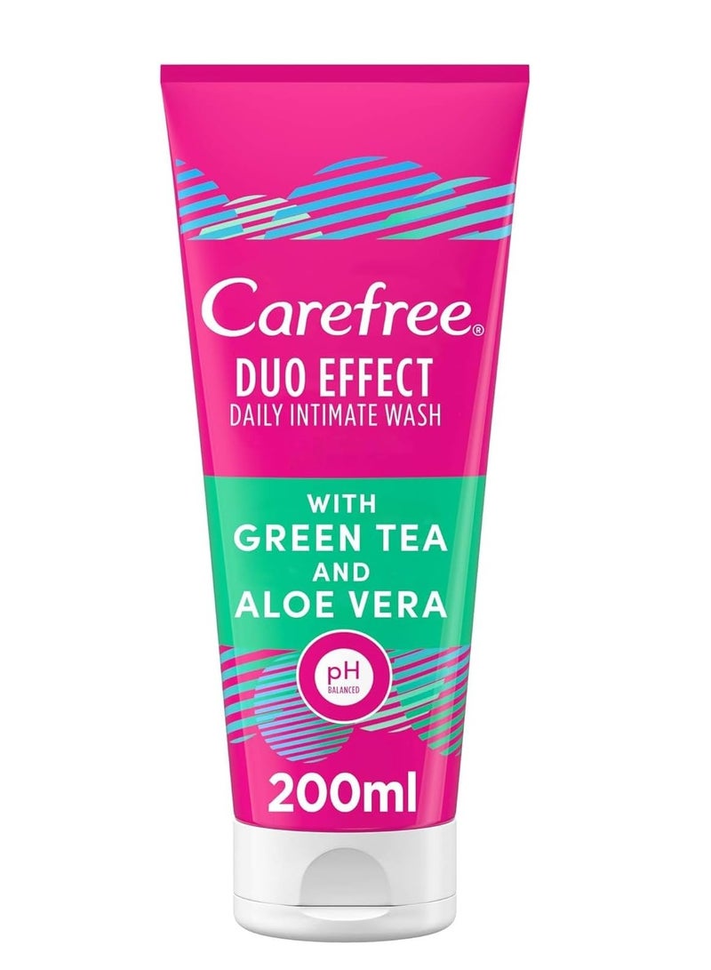 Carefree Duo Effect Daily Intimate Wash with Green Tea and Aloe Vera pH Balance 200ml