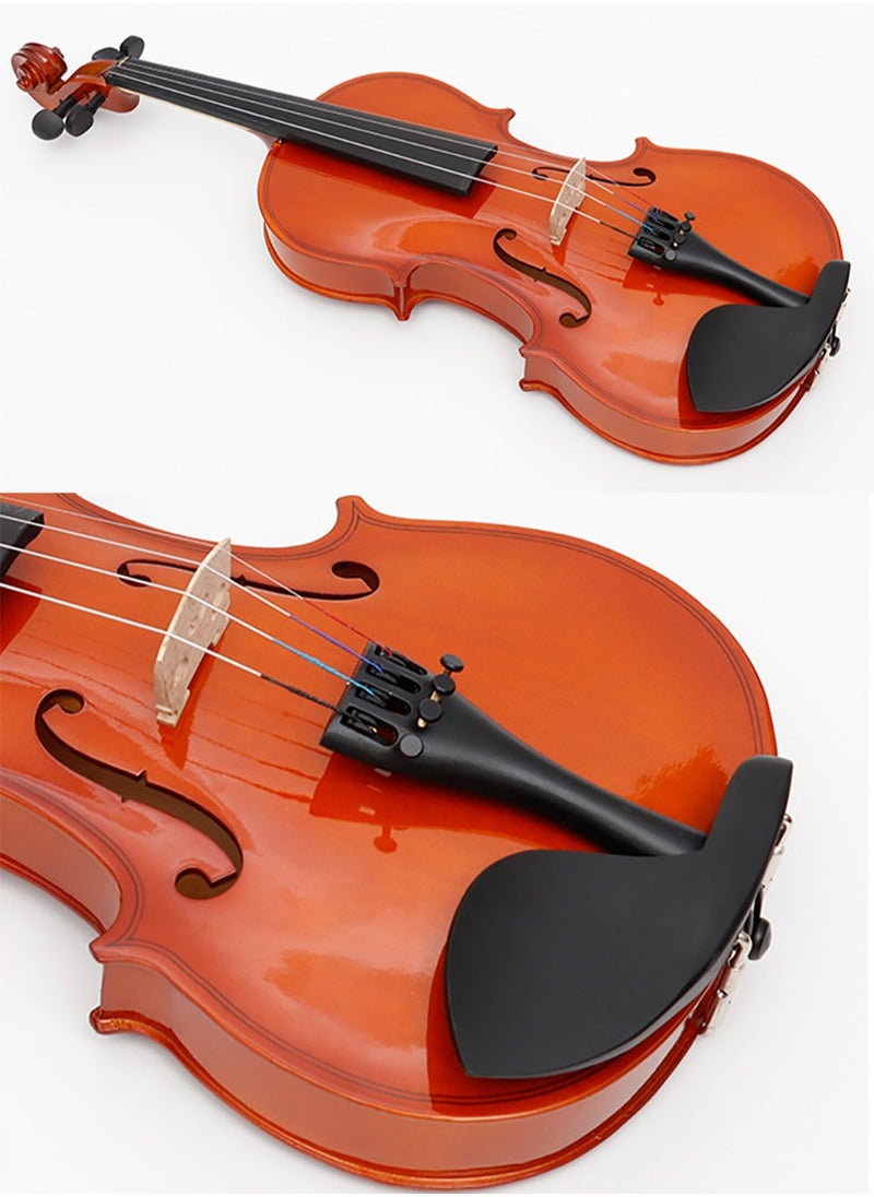 Mike Music Mike Music 4/4 Violin Set Full Size Student Violin for Beginner Fiddle Violin Starter Kit for Kids Adults with Brazilwood Bow, Extra E-1st String, Violin Sticker, Bridge, Rosin and Lightweight Case  - Image 4