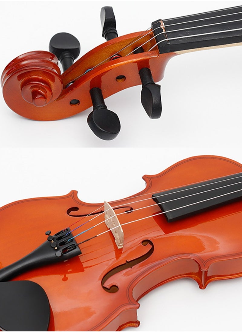 Mike Music - Mike Music 4/4 Violin Set Full Size Student Violin for Beginner Fiddle Violin Starter Kit for Kids Adults with Brazilwood Bow, Extra E-1st String, Violin Sticker, Bridge, Rosin and Lightweight Case - Image 1