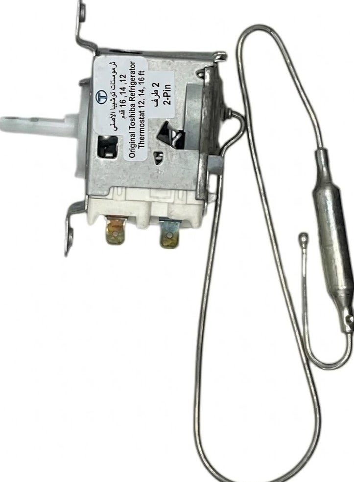 Toshiba Refrigerator Thermostat for 12, 14, 16 ft Models - 2-Pin Temperature Controller for Motor Protection - Image 1