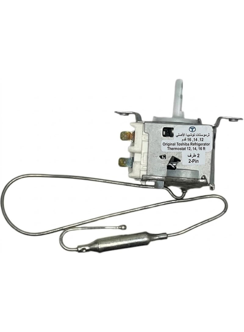 Toshiba Refrigerator Thermostat for 12, 14, 16 ft Models - 2-Pin Temperature Controller for Motor Protection - Image 2