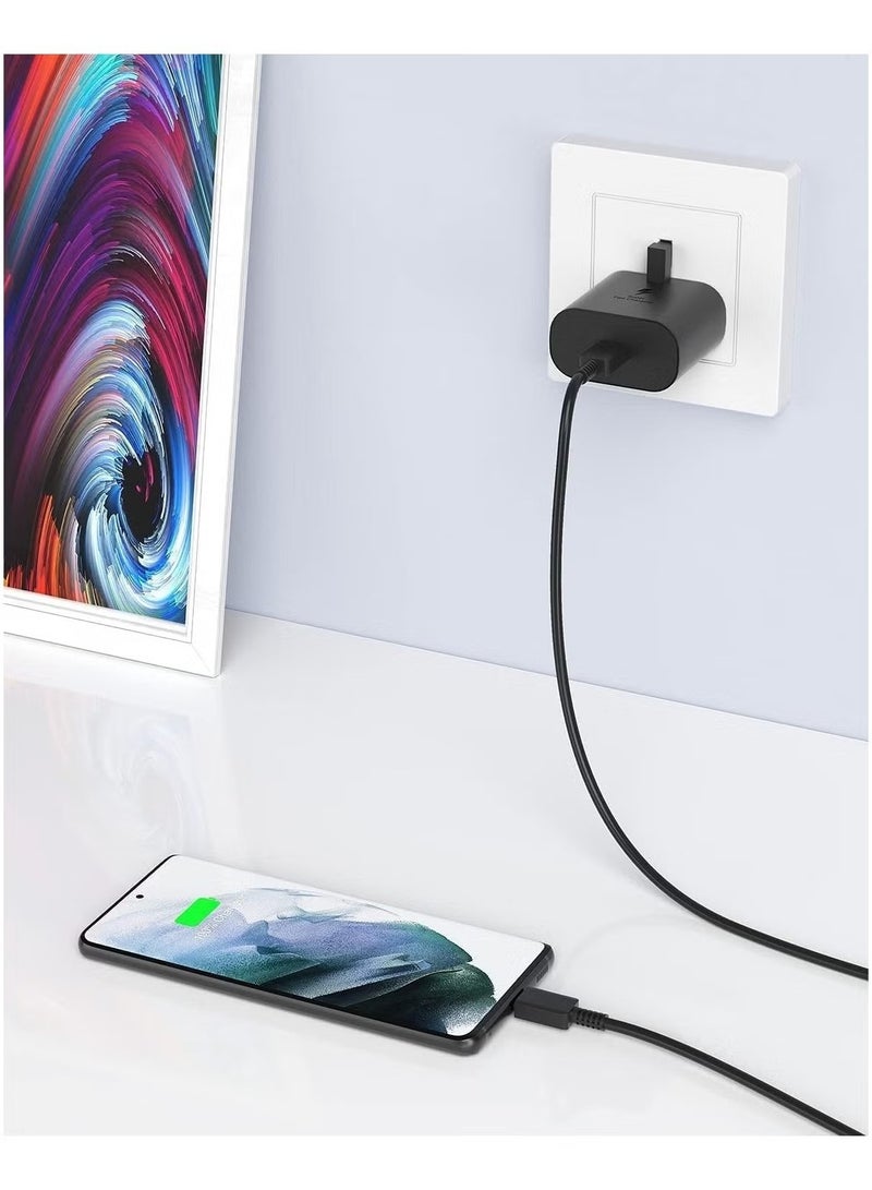 45W USB C Super Fast Charging PD Charger with 1 m Cable - Compatible with S25 S24 S23 S22 S21 S20 Ultra, S24+ S23+ S22+ S21+, A53, A15, A54, Fold, Flip - Type C Power Adapter,