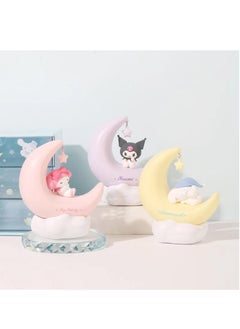 RATSAW Cute Anime Character LED Night Light Kuromi Cinnamoroll Melody Kawaii Night Lights for Room Rechargeable Desk Shelf Ornament Bedside Lamp Kuromi  - Image 5