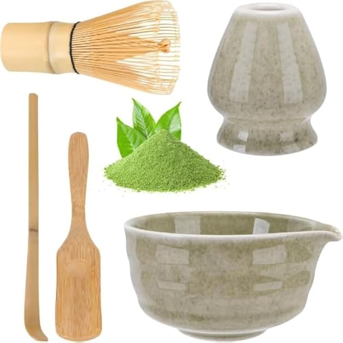 WUZIA Matcha Whisk Abs With Ceramic Base Holder Food Grade Green Tea Powder Whisk For Traditional Tea Ceremony - Image 3