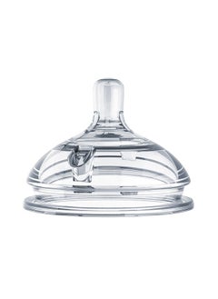 Generic 2-Piece Natural Teat Silicone Nipples, Fast Flow Transparent  - Image 2