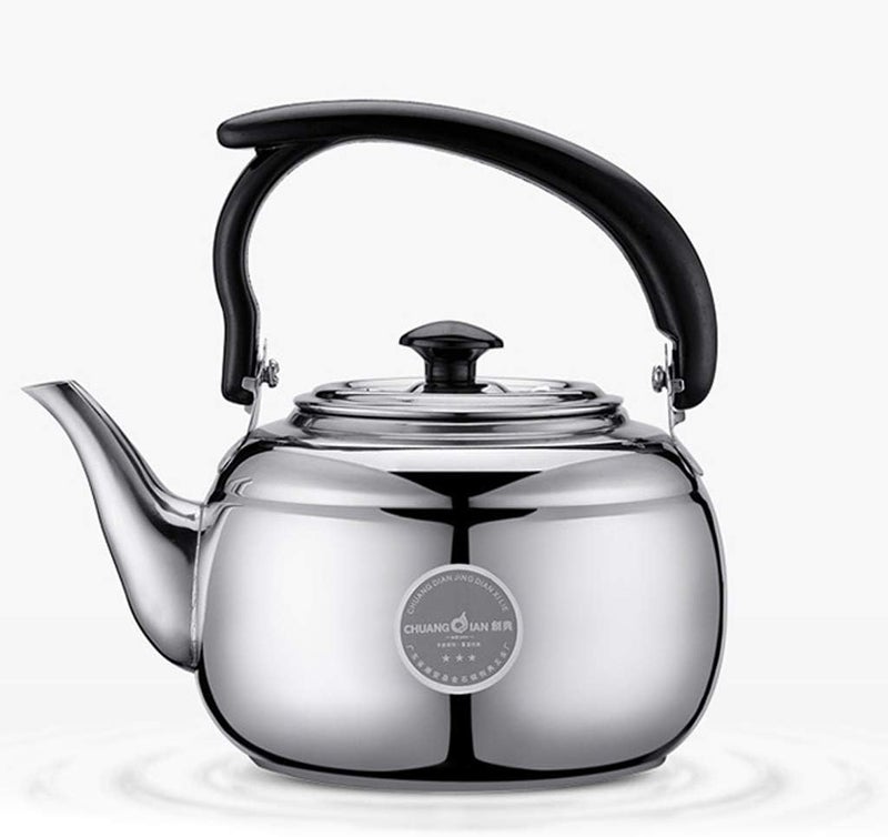 klarako Tea Kettle Stainless Steel Teapot Metal Teakettle for Stovetop Induction Stove Top Heat Water Tea Pot, for Home Kitchen Hotel Restaurant Cafe  Silver, as described - Image 2