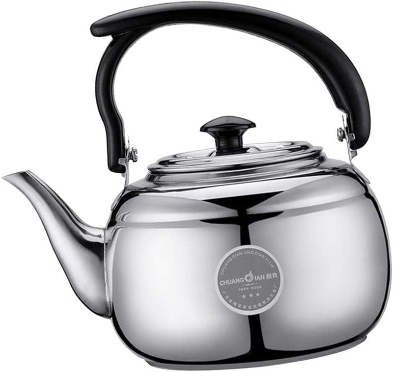 klarako Tea Kettle Stainless Steel Teapot Metal Teakettle for Stovetop Induction Stove Top Heat Water Tea Pot, for Home Kitchen Hotel Restaurant Cafe  Silver, as described - Image 1