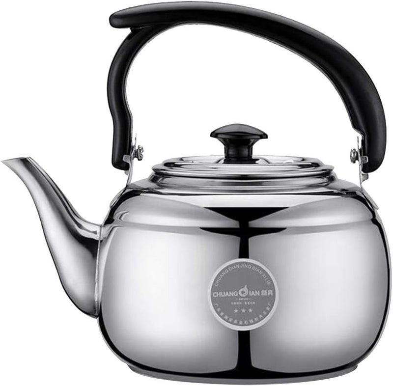klarako Tea Kettle Stainless Steel Teapot Metal Teakettle for Stovetop Induction Stove Top Heat Water Tea Pot, for Home Kitchen Hotel Restaurant Cafe  Silver, as described - Image 5