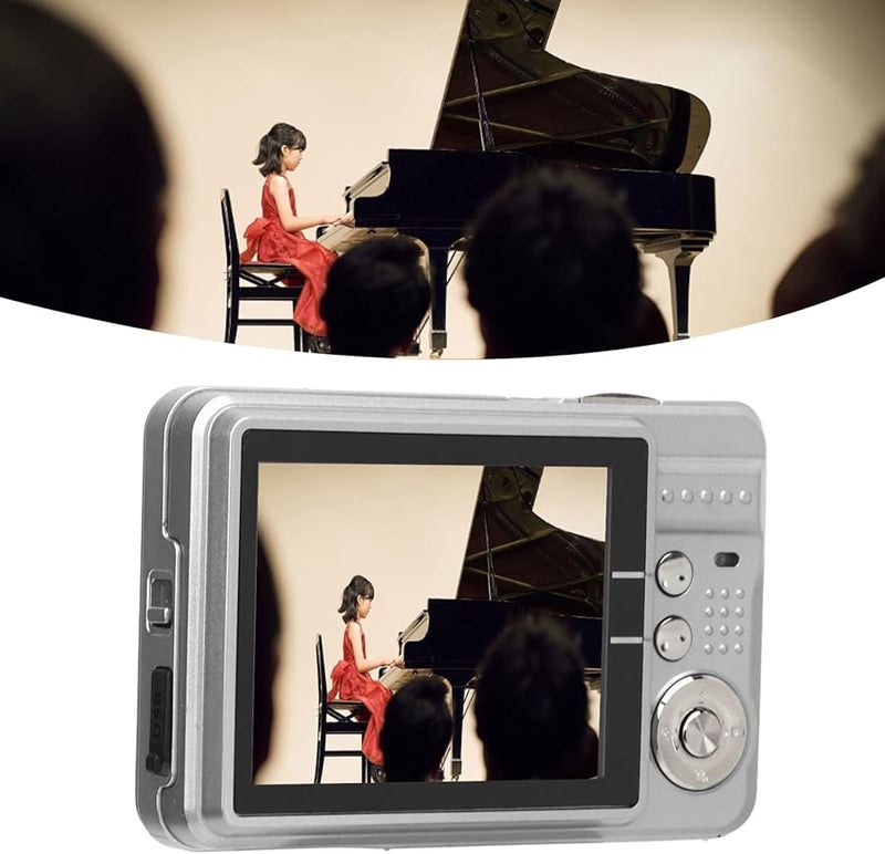 كاميرا رقمية 4K فضي 48 ميجابكسل مع تكبير 8x وكاميرا مدونة فيديو مع ضوء تعبئة وشاشة 2.7 بوصة للطلاب والمراهقين والبالغين - Image 4