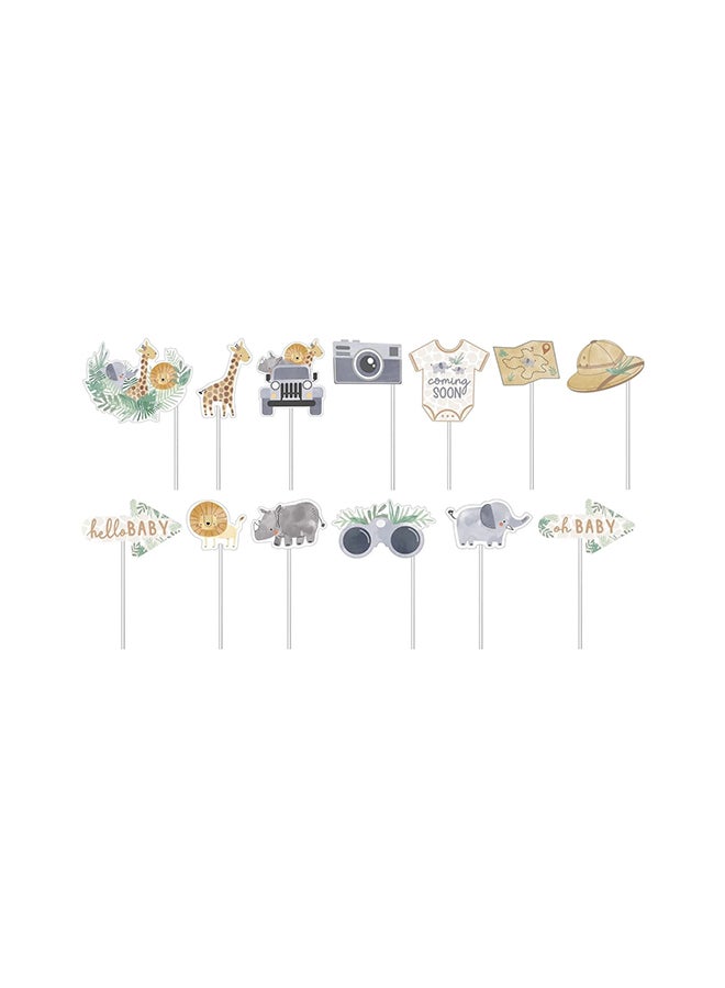 Amscan Baby Shower Soft Jungle Hello Baby Photo Props 13pcs