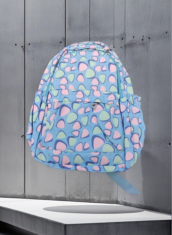 Beautiful Cute Pastel - Colored Geometric Pattern Student Backpack  - Image 3