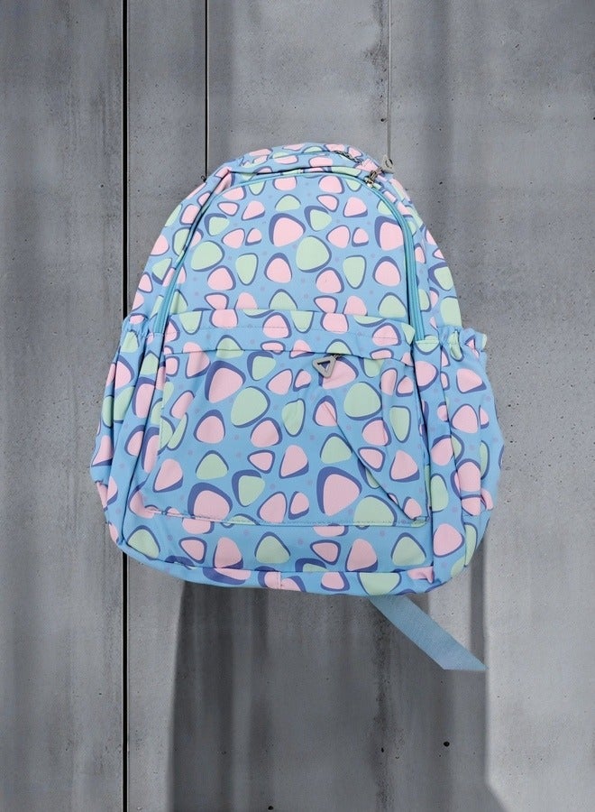 Beautiful Cute Pastel - Colored Geometric Pattern Student Backpack  - Image 2