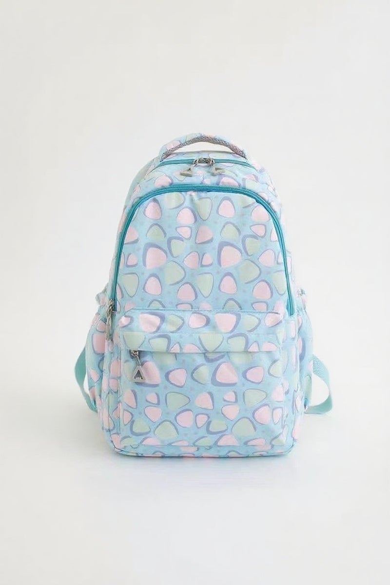 Beautiful Cute Pastel - Colored Geometric Pattern Student Backpack - Image 1