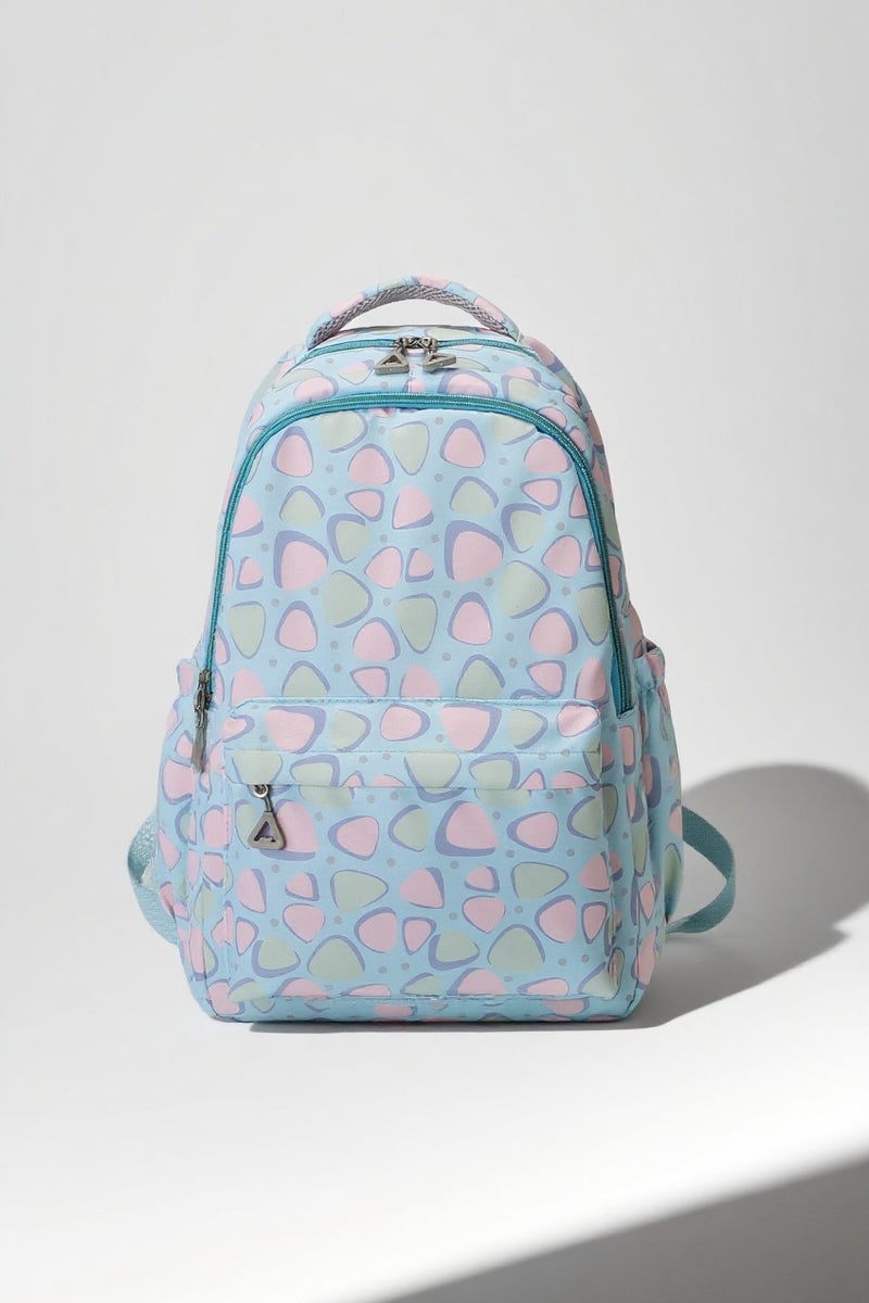 Beautiful Cute Pastel - Colored Geometric Pattern Student Backpack - Image 4