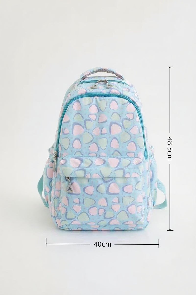 Beautiful Cute Pastel - Colored Geometric Pattern Student Backpack - Image 2