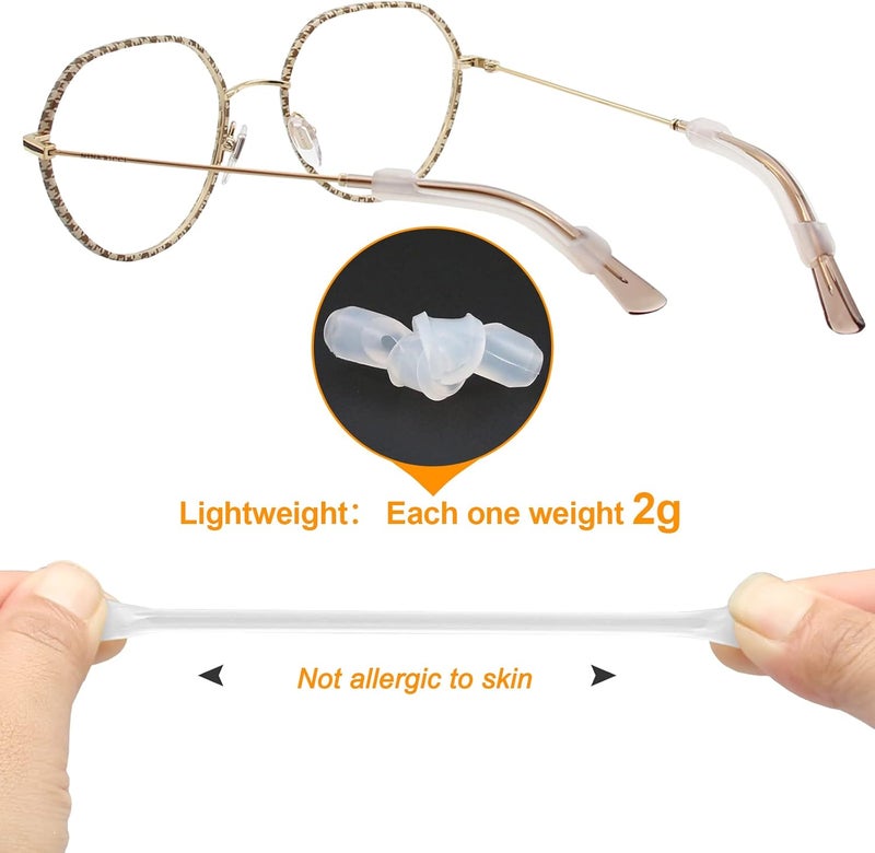 SMARTTOP Silicone Eyeglasses Temple Tips Sleeve Retainer, Anti-Slip Elastic Glasses Ear Grip Comfort Eyeglasses Retainers Behind The Ears for Reading Glasses Sunglasses - Image 5