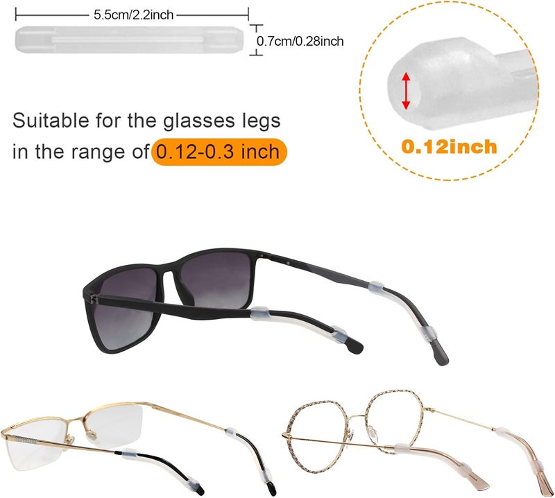 SMARTTOP Silicone Eyeglasses Temple Tips Sleeve Retainer, Anti-Slip Elastic Glasses Ear Grip Comfort Eyeglasses Retainers Behind The Ears for Reading Glasses Sunglasses - Image 3