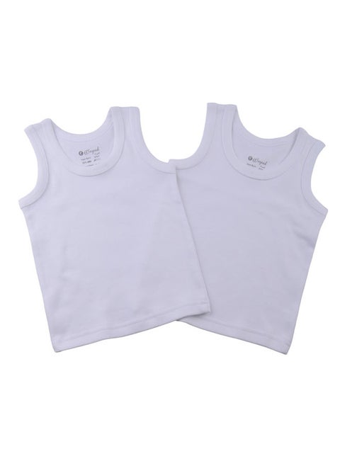 Kids Sleeveless Cotton Undershirt Pack of 2
