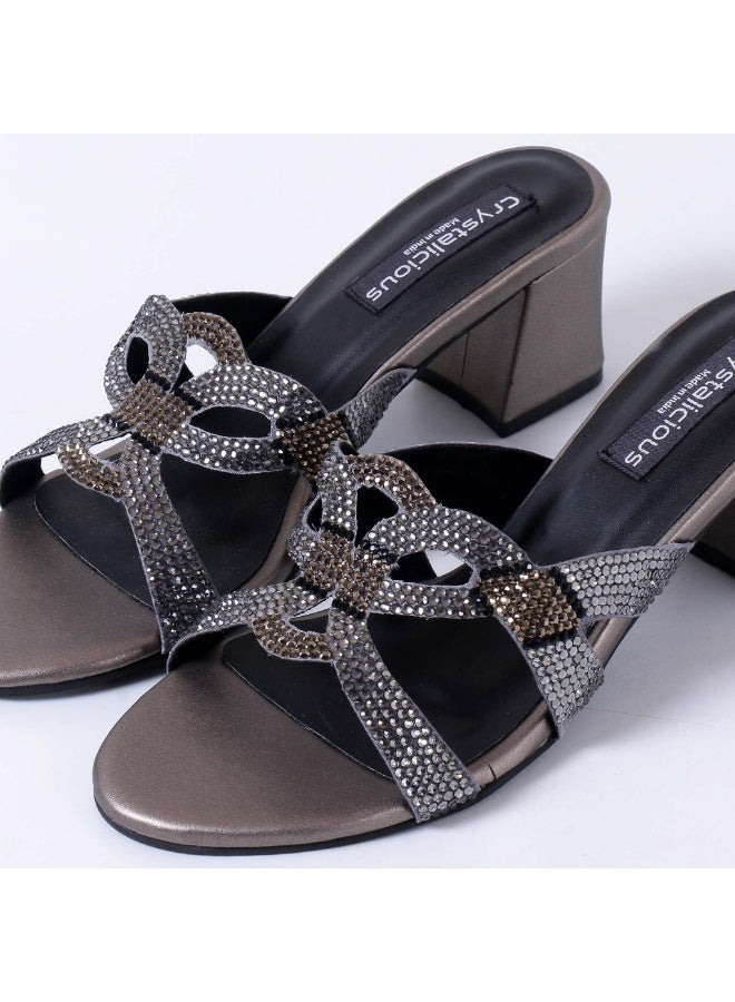 بلوري أحذية إميلي النسائية ذات الكعب العالي اللامع مصنوعة يدويًا ومريحة للحفلات وحفلات الزفاف والمناسبات المسائية - Image 2