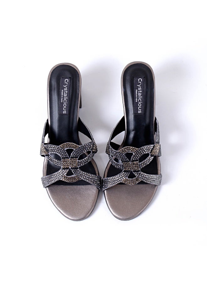 بلوري أحذية إميلي النسائية ذات الكعب العالي اللامع مصنوعة يدويًا ومريحة للحفلات وحفلات الزفاف والمناسبات المسائية - Image 4