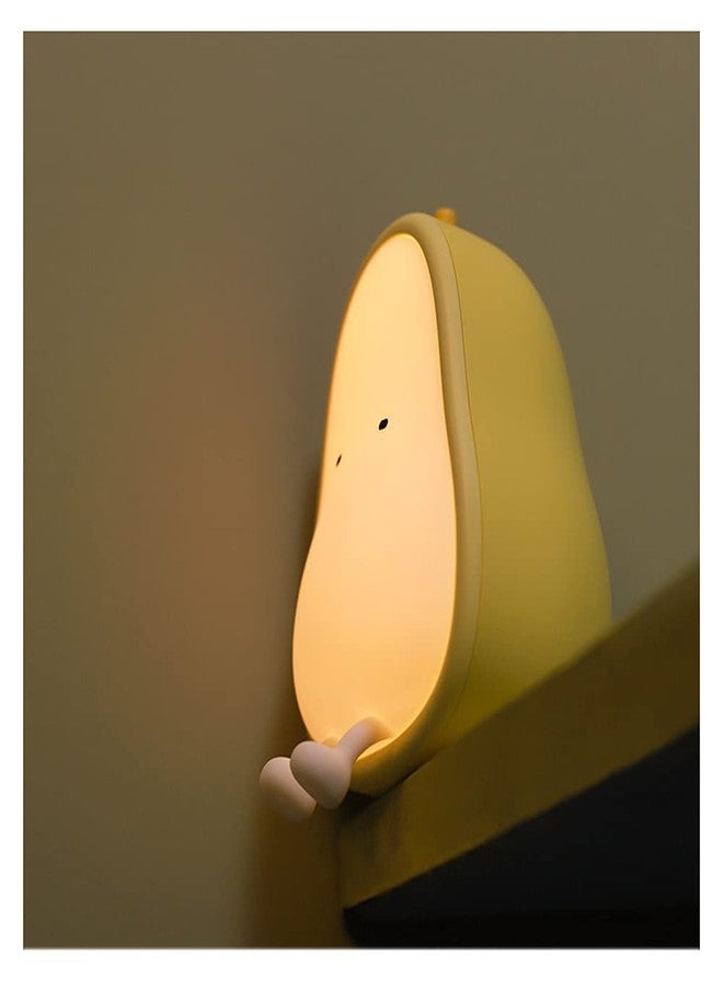ipalmay Night Lights for Kids USB Rechargeable Lamps, BPA-Free ABS+Silicone Bedside Lamp for Breastfeeding,Color Changing, Yellow Pear - Image 2