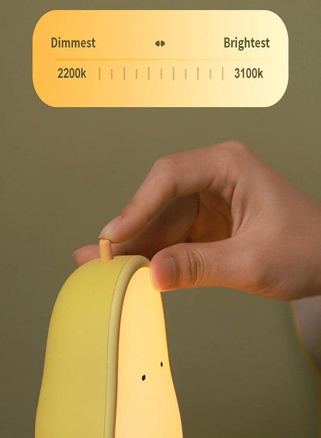 ipalmay Night Lights for Kids USB Rechargeable Lamps, BPA-Free ABS+Silicone Bedside Lamp for Breastfeeding,Color Changing, Yellow Pear - Image 3