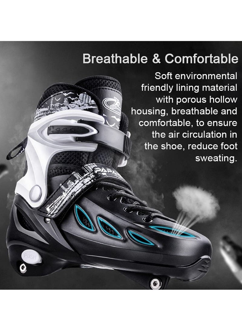 Roller Skates Inline Skates Adjustable Roller Skates Straps Fully Luminous Wheels Children (L36-40) - Image 5
