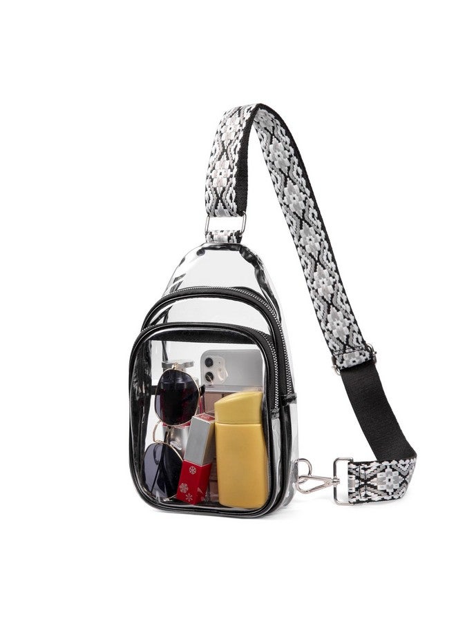 CLUCI Clear Bag for Stadium Events, Clear Bag Purses for women Crossbody Transparent, Crossbody Purses for Concerts Sports Black - Image 1