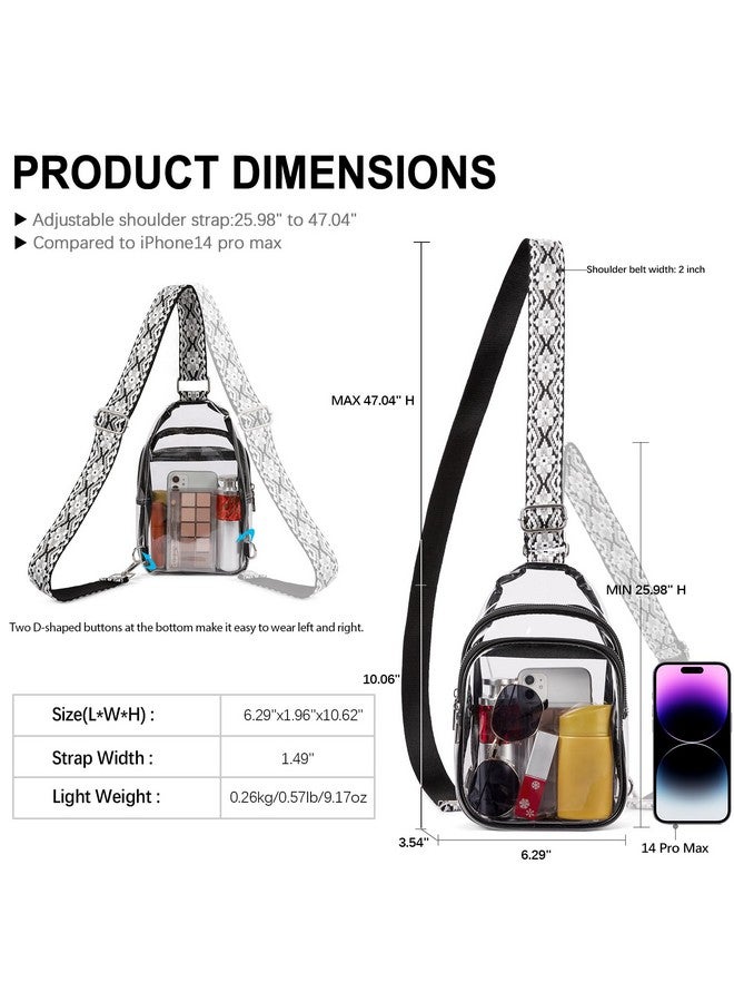 CLUCI Clear Bag for Stadium Events, Clear Bag Purses for women Crossbody Transparent, Crossbody Purses for Concerts Sports Black - Image 5