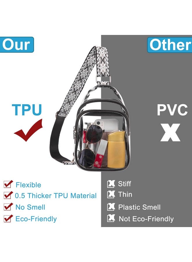 CLUCI Clear Bag for Stadium Events, Clear Bag Purses for women Crossbody Transparent, Crossbody Purses for Concerts Sports Black - Image 3