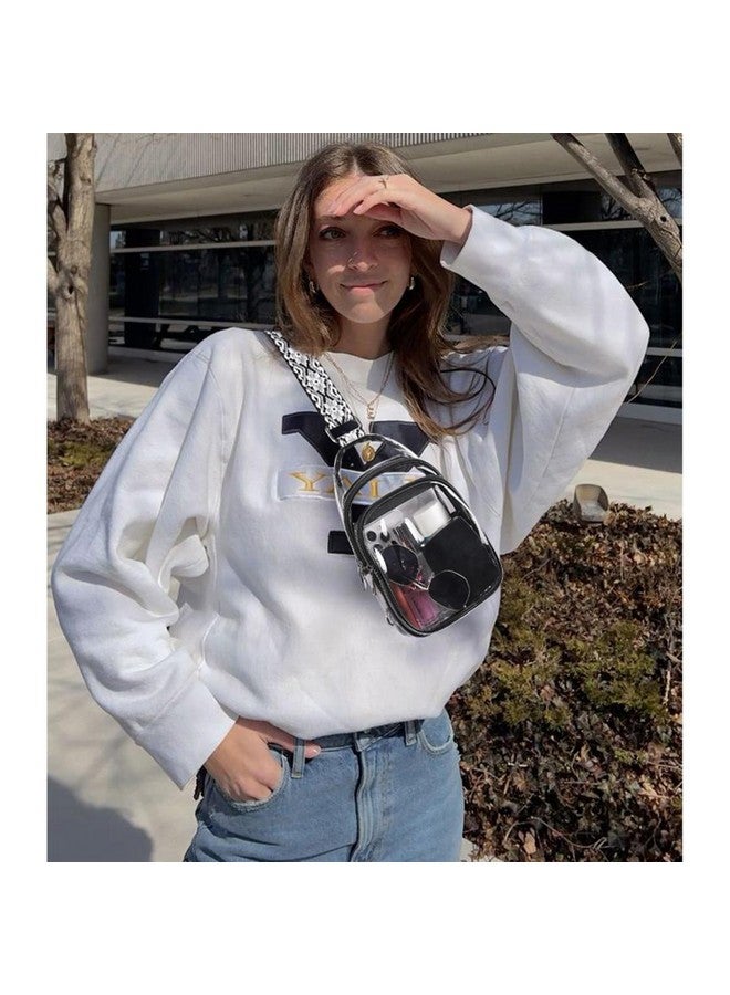 CLUCI Clear Bag for Stadium Events, Clear Bag Purses for women Crossbody Transparent, Crossbody Purses for Concerts Sports Black - Image 2