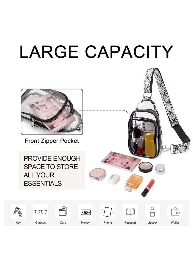 CLUCI Clear Bag for Stadium Events, Clear Bag Purses for women Crossbody Transparent, Crossbody Purses for Concerts Sports Black - Image 4