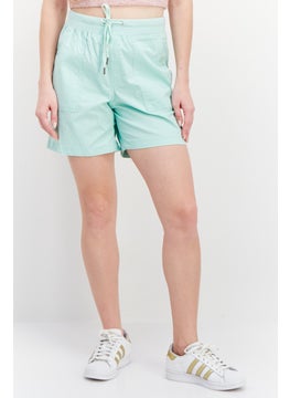 Gloria Vanderbilt Women Drawstring Plain Basic Short, Sage  - Image 1