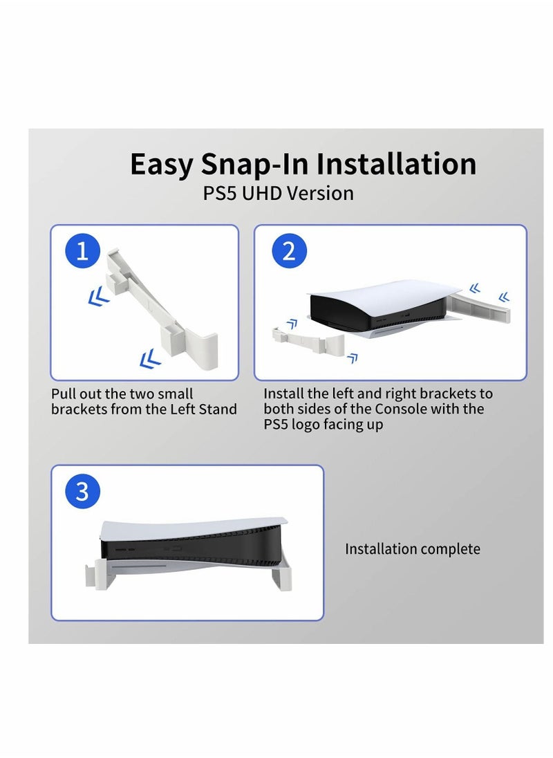 SYOSI Horizontal Stand for Playstation 5, Desk Stand Compatible with Playstation 5 Disc, Console Lay Down Stand for PS5, Minimalist Design, White  - Image 5
